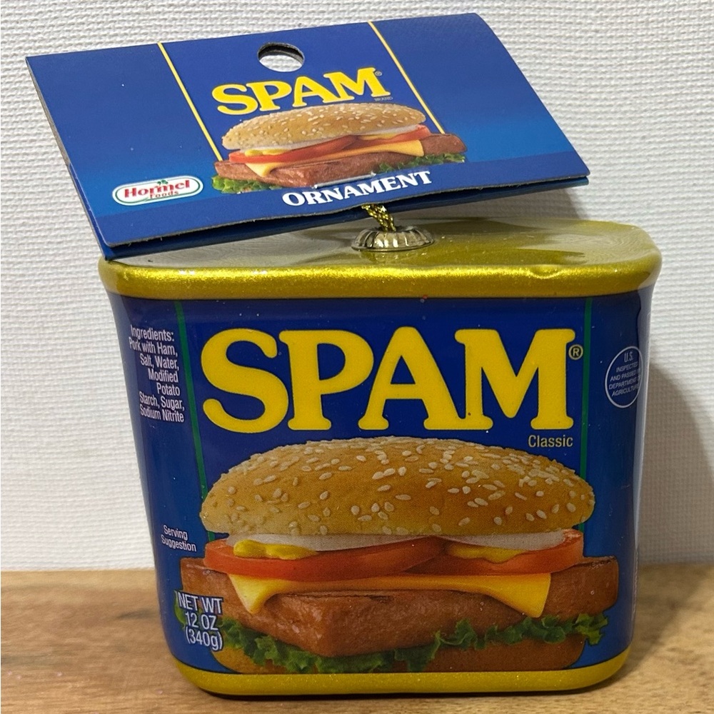 RUZ Christmas Ornaments HORMEL SPAM Novelty Decoupage Faux Food NEW
